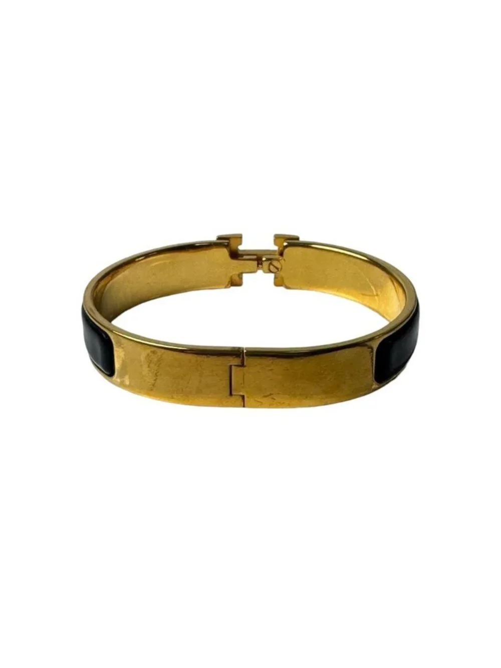 Hermes Clic Clac Bracelet Black Gold